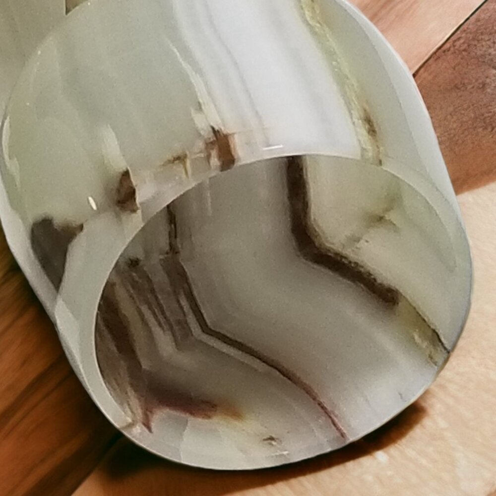 Vintage Onyx Marble Natural Stone Wine Glass Goblets- Set of Two - Picture 7 of 16